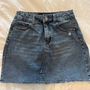 denim mini skirt